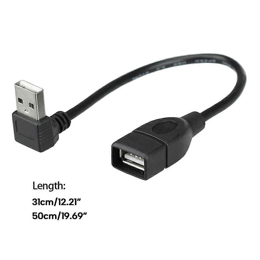 Usb Extension Cable 90 Angled Down/Up Data Cable Male To Female Power Cord Extender U Disk Monitor Connecting Wire Multicolor