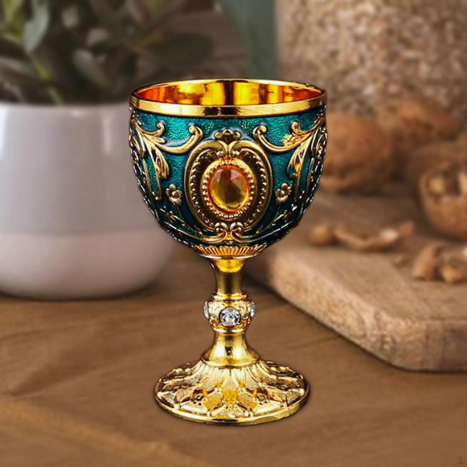 Medieval Wedding Anniversary Ceremonial Goblet with Vintage Chalice Style and Reusable Flower Design