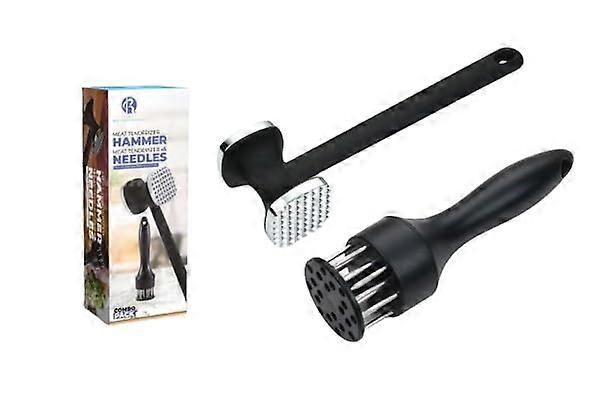 Meat Tenderizer Tools 2-Piece Set, Dual-Sided Pounder With Comfort Handle, Hammer And Needle For Tenderizing Meat