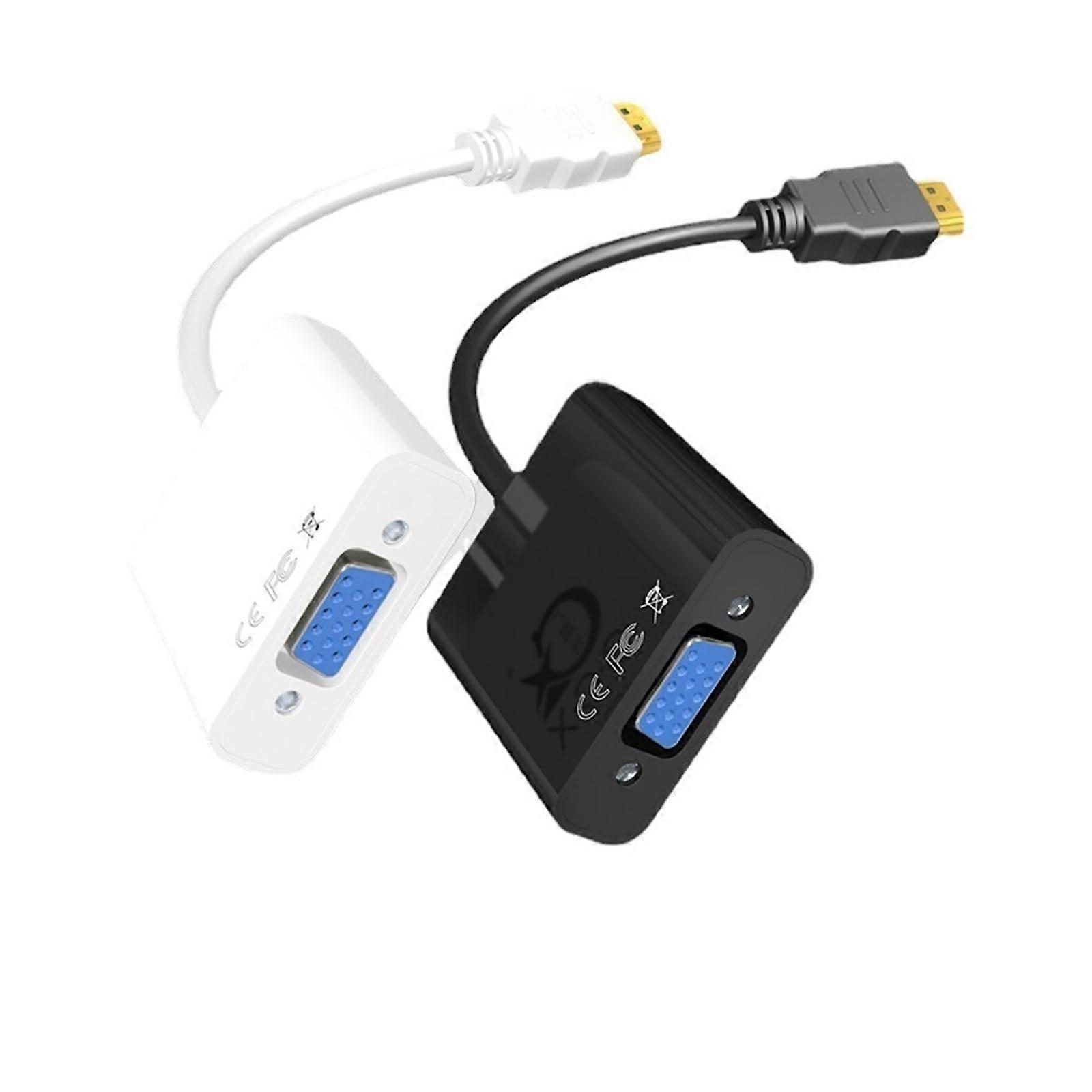 HDMI to VGA Cable with Audio Power Supply Converter for TV and Computer, Black, 1 PCS, HD Quality, Without Audio