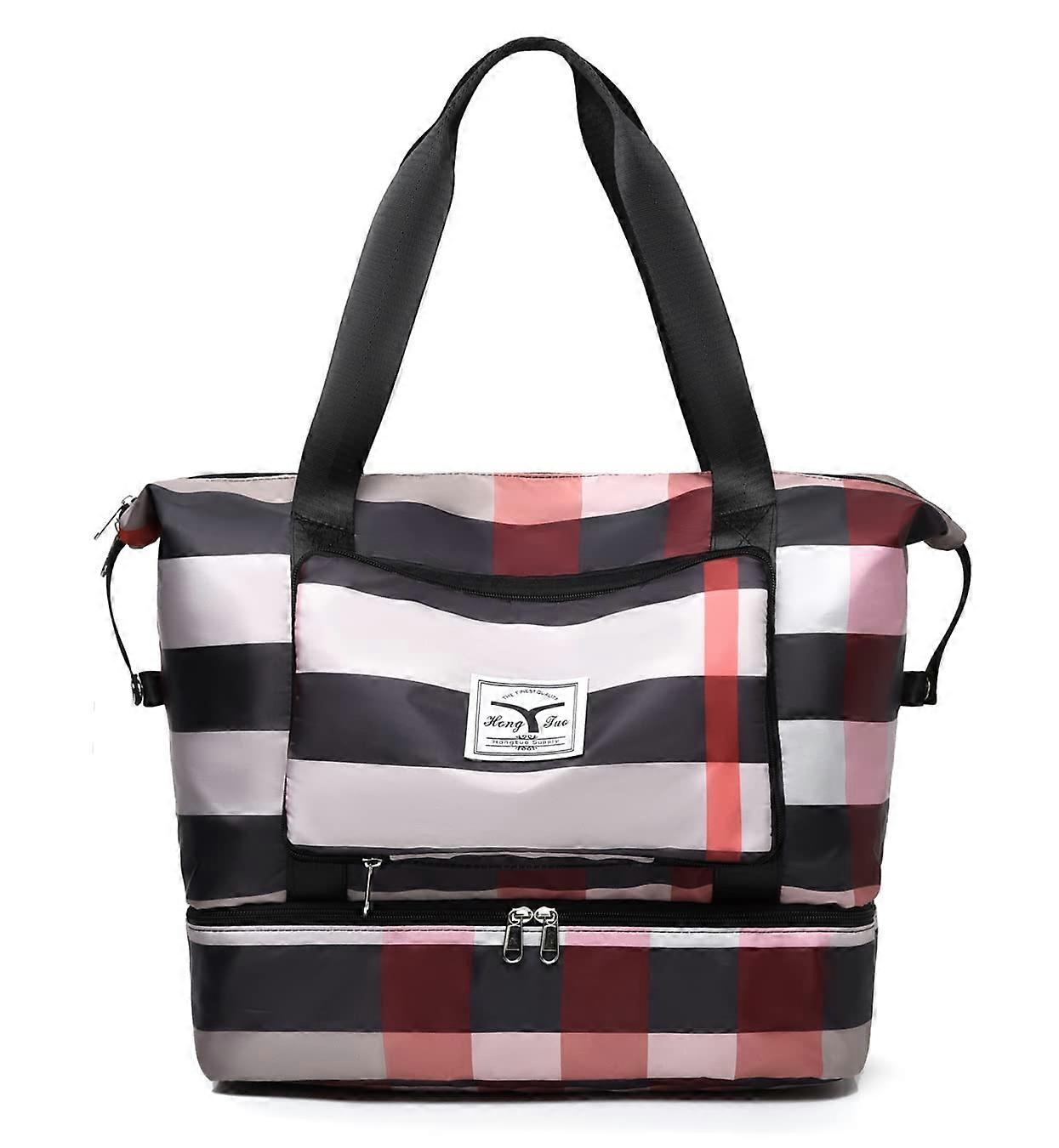 Foldable Dry/Wet Separation Travel Duffel Bag with Shoe Compartment, Large Capacity, Water-Resistant, Lightweight Design