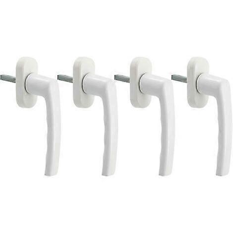 White Window Handles, 4 Pieces Universal Window Handles, Aluminum Window Handles, Suitable for Left and Right Hand Windows for Interior and Exterior W