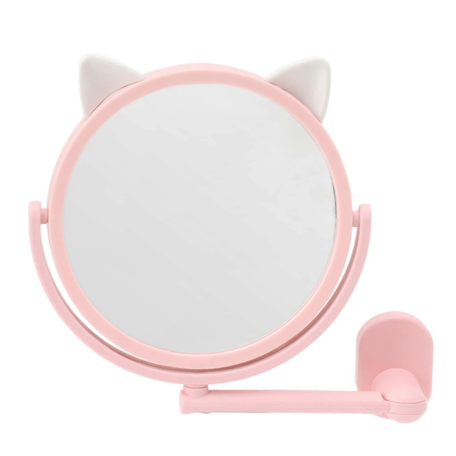 Cute Toilet Make-Up Mirror with Unique Cat Ears Design, One-Sided, Compact Size for Bathroom Decor, Stylish and Functional