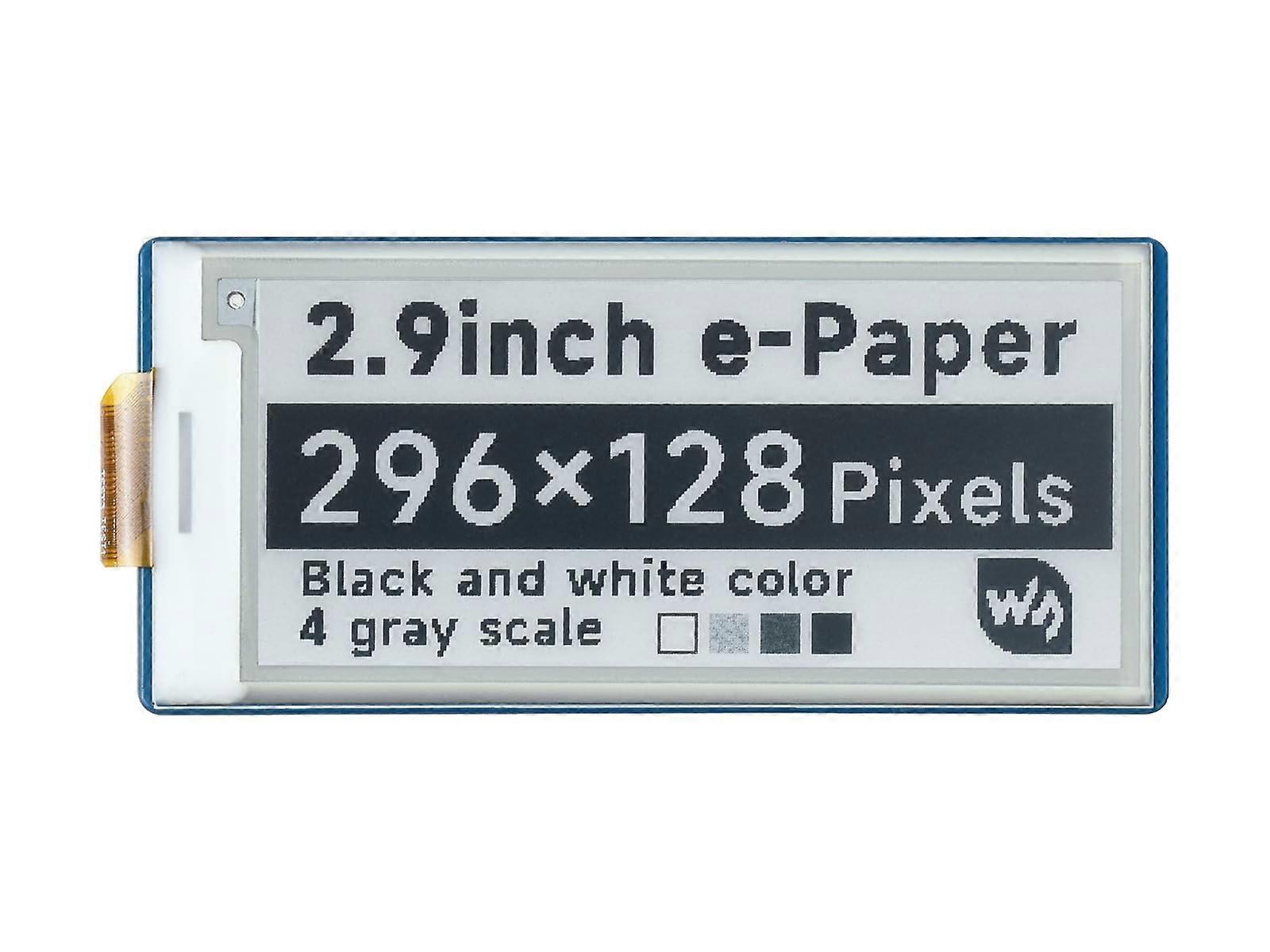 2.9inch E-Paper E-Ink Display Module for Raspberry Pi Pico Pixels 296×128 Black/White Partial Refresh Support with SPI Interface