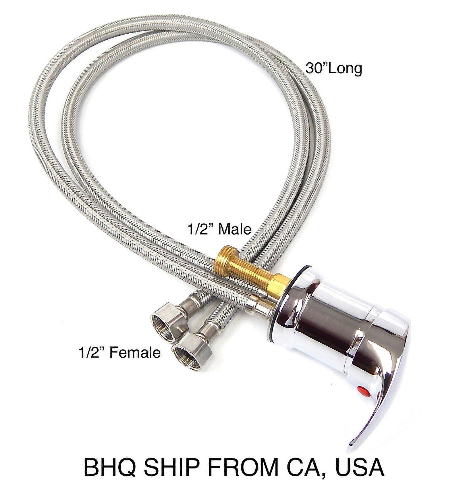 Hot & Cold Faucet Handle for Shampoo Bowl Spa Salon, Adjustable Temperature Control, Durable Chrome Finish