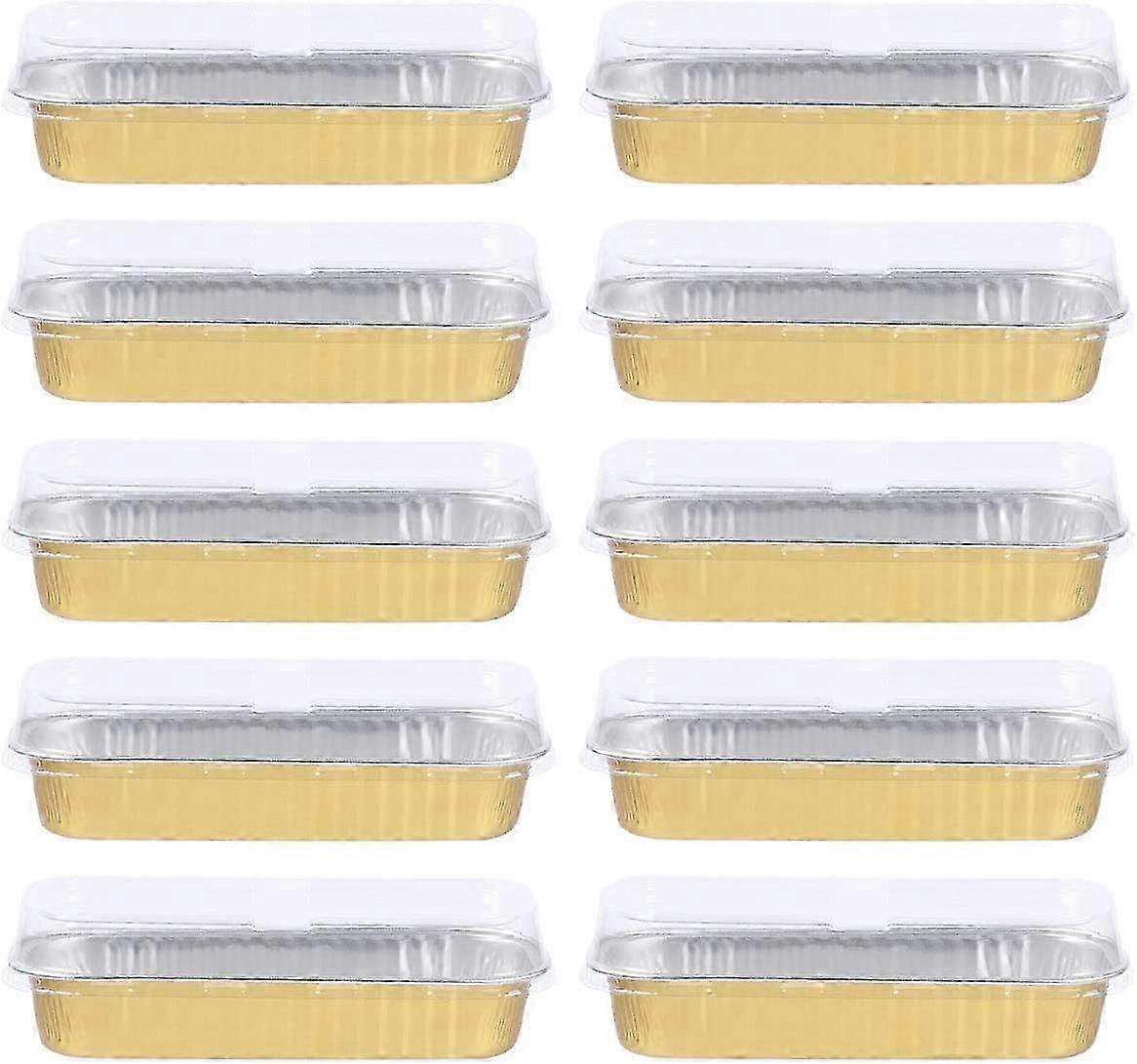 10Pcs Aluminum Foil Disposable Baking Boxes. Rectangular Aluminum Foil Baking Boxes Disposable