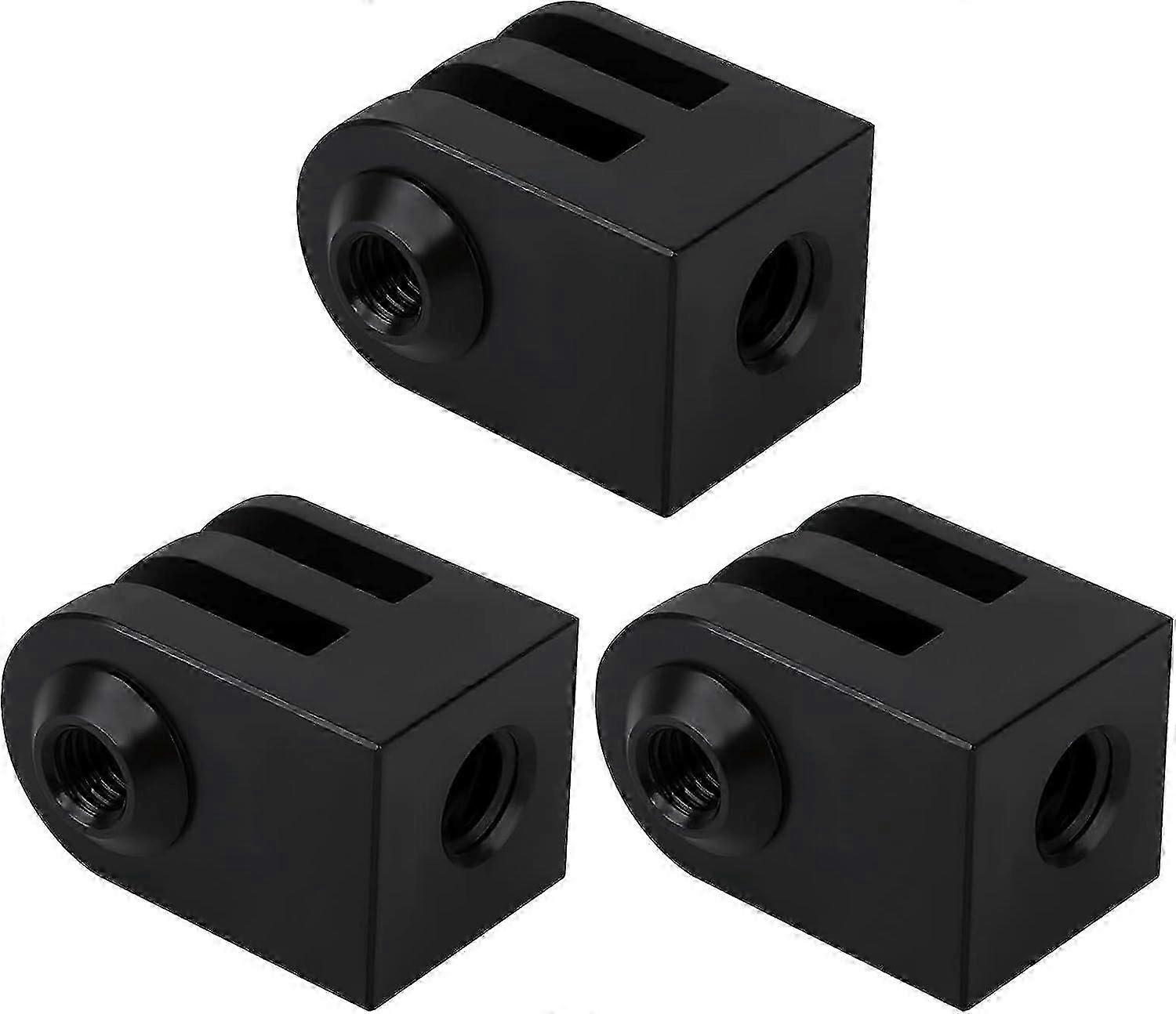 3 deler stativmonteringsadapter for GoPro, aluminiumsstativmonteringsadapter 1/4 skrue actionkamera stativmontering svart kameramonteringsadapter