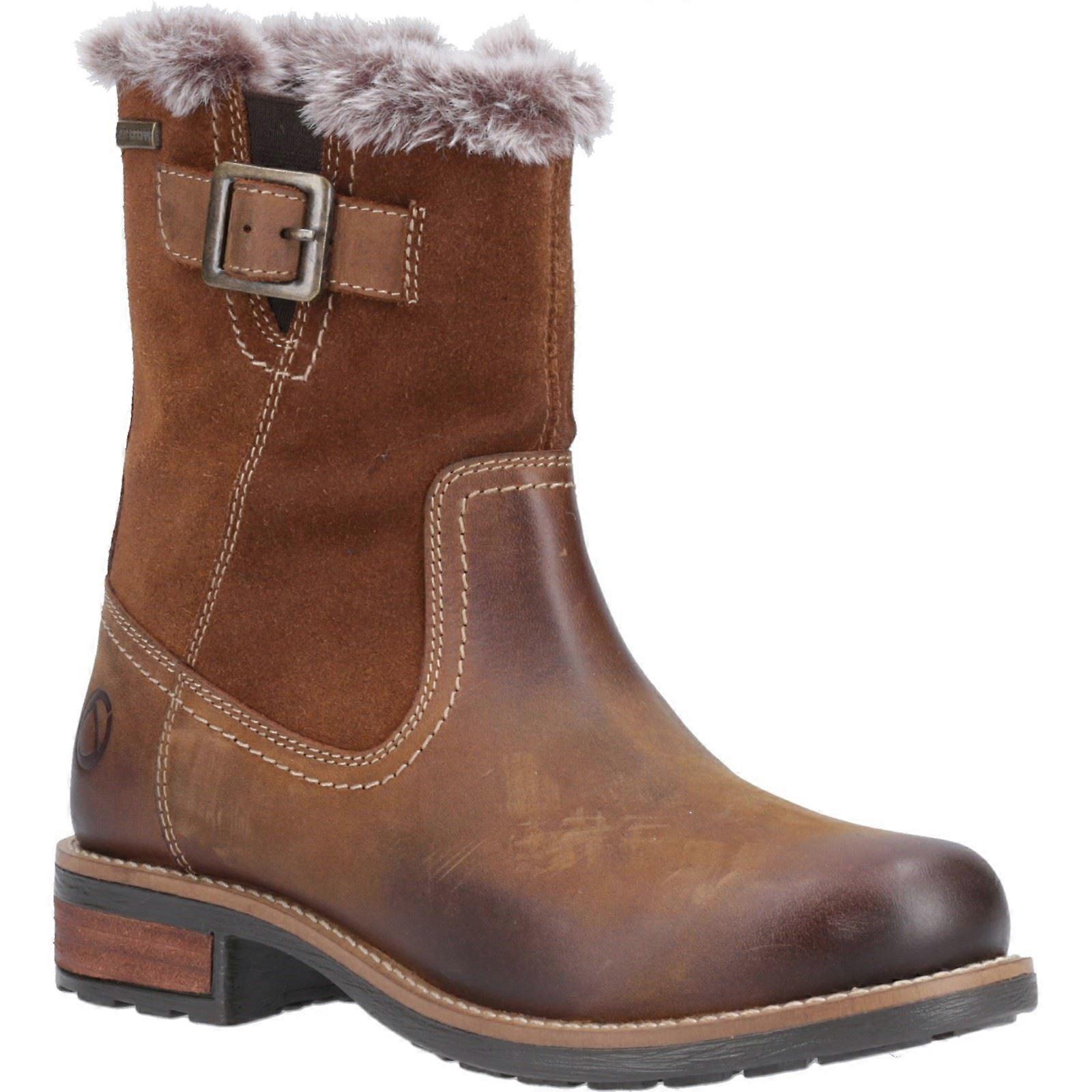 Cotswold Kemerton Tan Full Grain Läder Kvinna Damer Ankelstövlar-8
