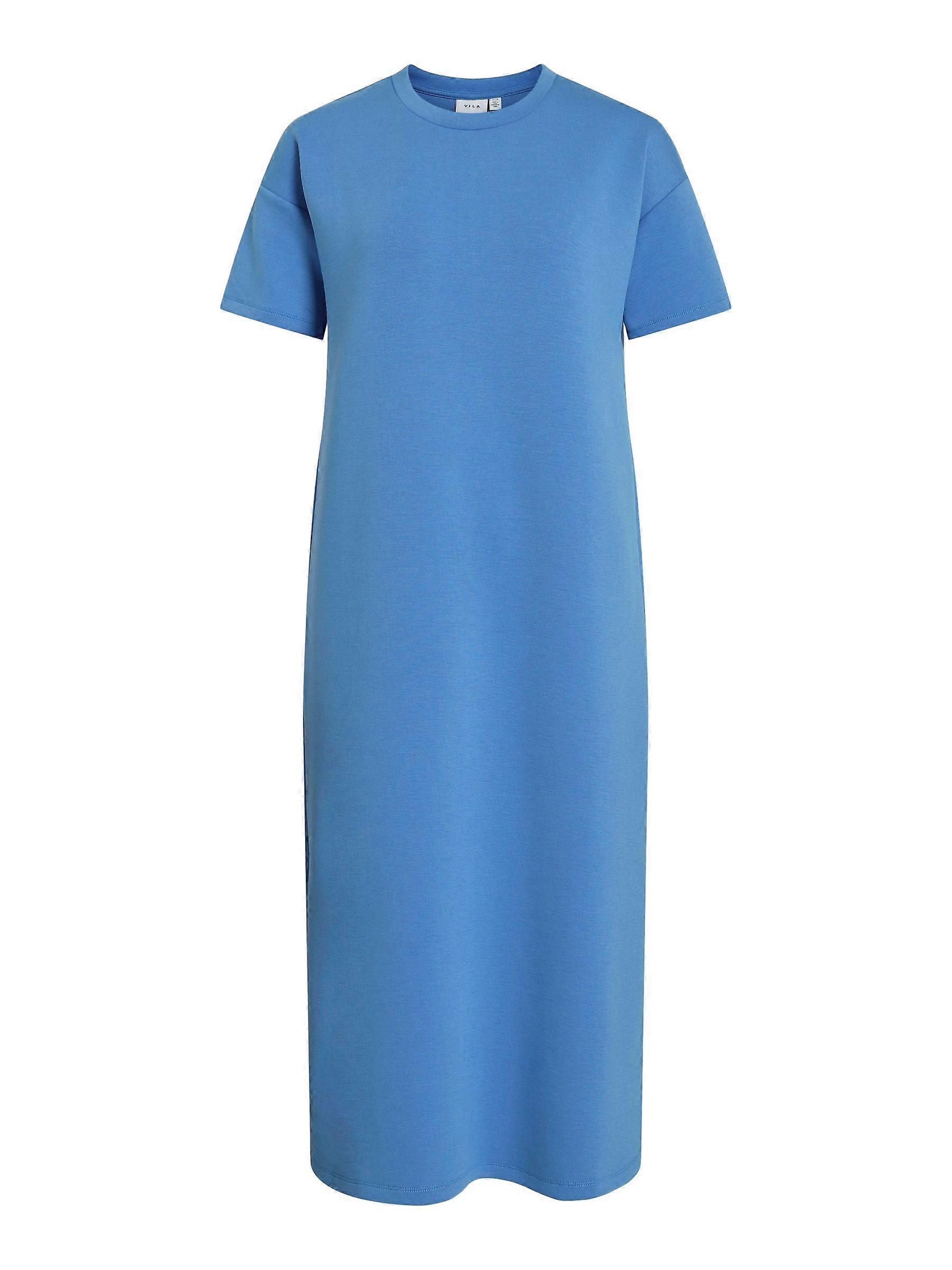 VILA Abito Tshirt Donna con Scollo Rotondo e Maniche Corte Elegante Basic