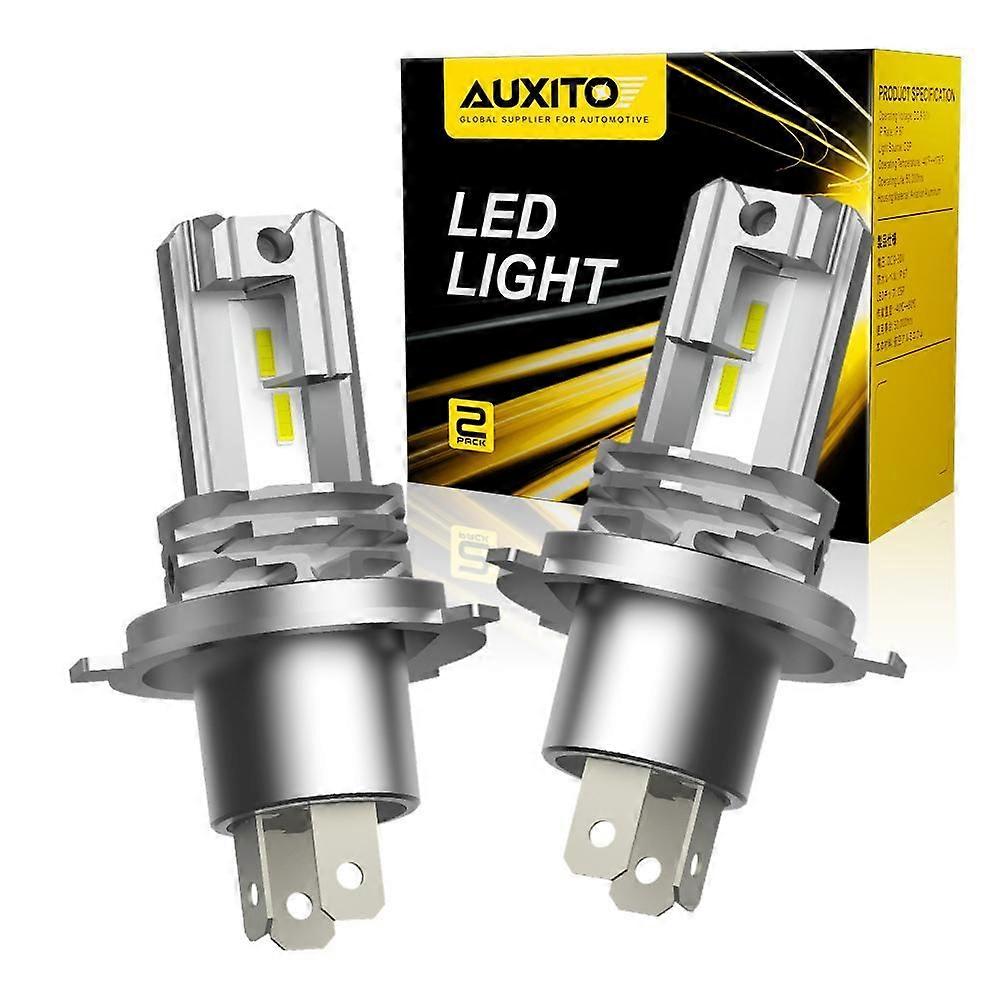 AUXITO Fanless H4 LED Car Lights CSP Headlight Bulb for Motorcycle 9003 HB2 LED Hi/Lo High and Low Beam Headlamp Auto Lamp 12V