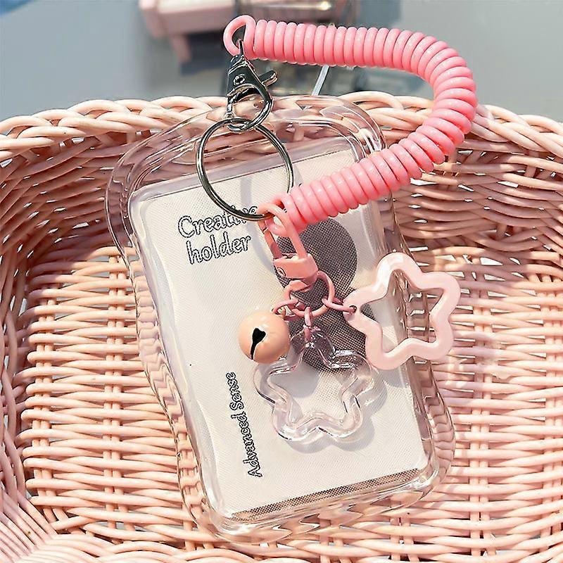 Creative Design Kpop Photocard Holder Transparent Card Holder Keychain Photo Sleeves Bus Card Student Card Case Photo Protector