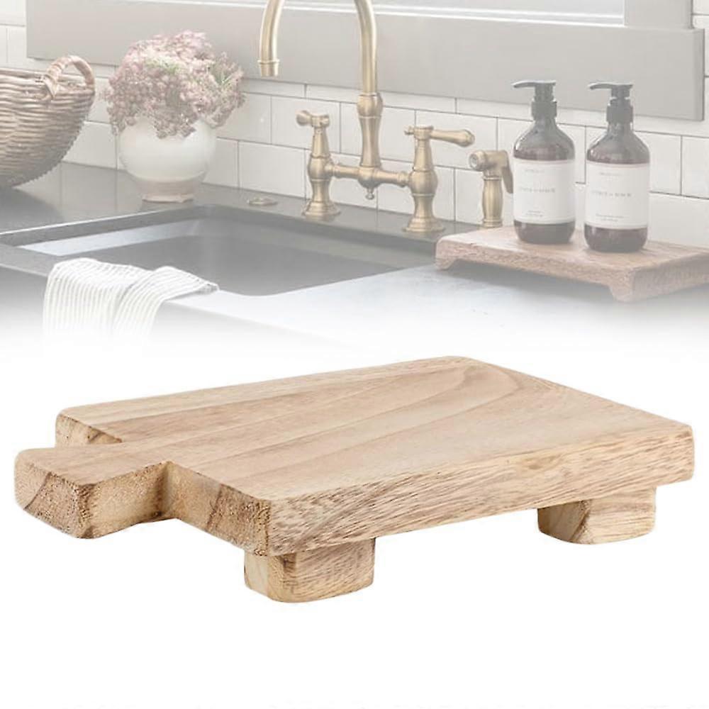 Rectangle Wood Pedestal Tables with Handle for Kitchen Bathroom Home Decor Display Accessories, 6' W x 9' L, 1Pcs