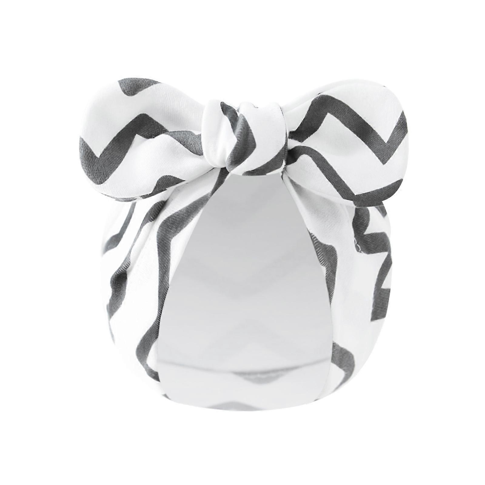 Άνετο καπέλο μωρού Βαμβάκι Νεογέννητα Bowknot Accent εμβρυϊκά καλύμματα κομψά καπέλα κεφαλής για 0 έως 3 μήνες Unisex Μαύρη καμπύλη