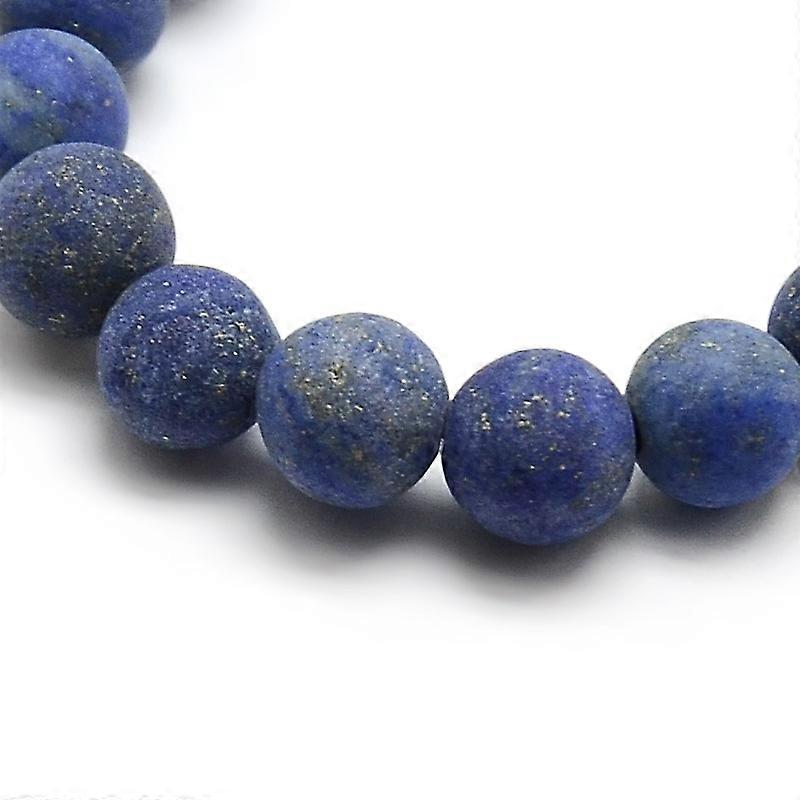 5Strands Natural Frosted Lapis Lazuli Round Bead Strands Dyed & Heated Loose Stones
