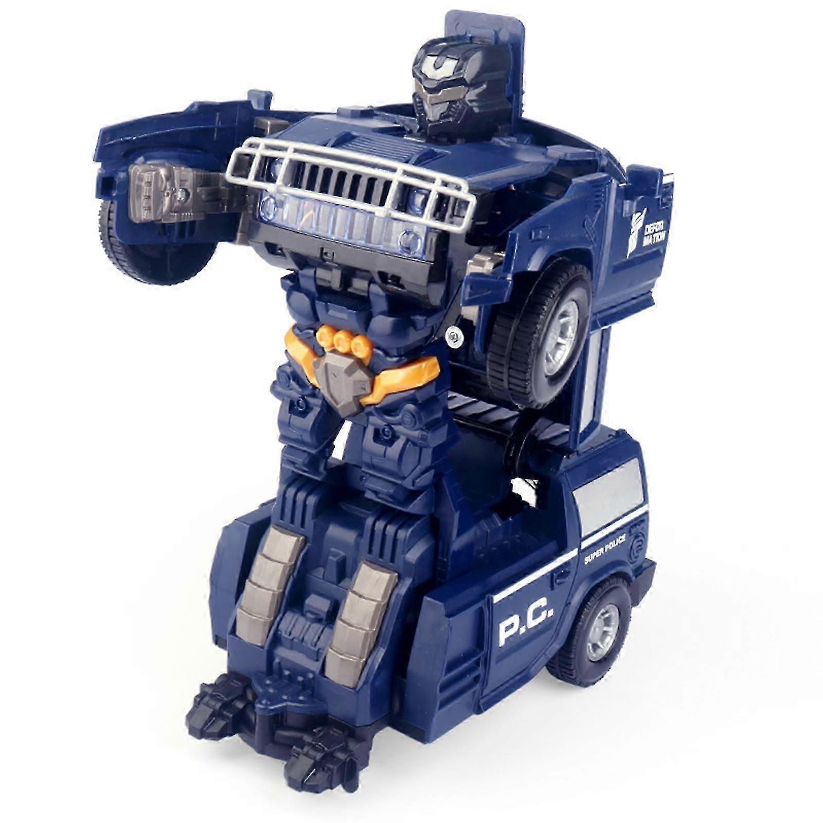 Verwandelndes Auto, Ein-Knopf-Verformung in Roboter mit blinkenden Lichtern Robotermodell-Spielzeug