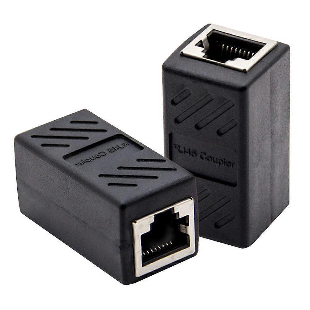 2pcs Network LAN Connector Adapter Coupler Extender RJ45 Ethernet Cable Extension Converter