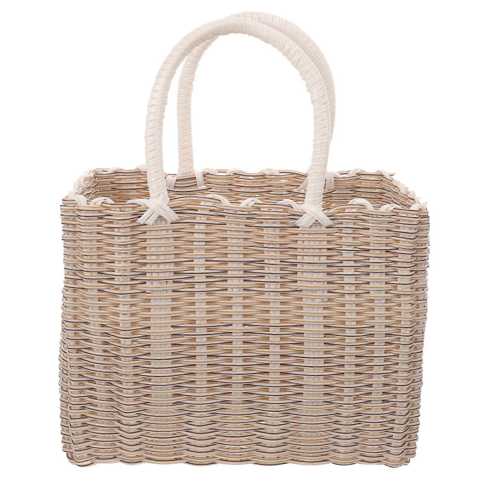 Handheld Basket Multi-functional Sundries Storage Basket Portable Shopping Basket