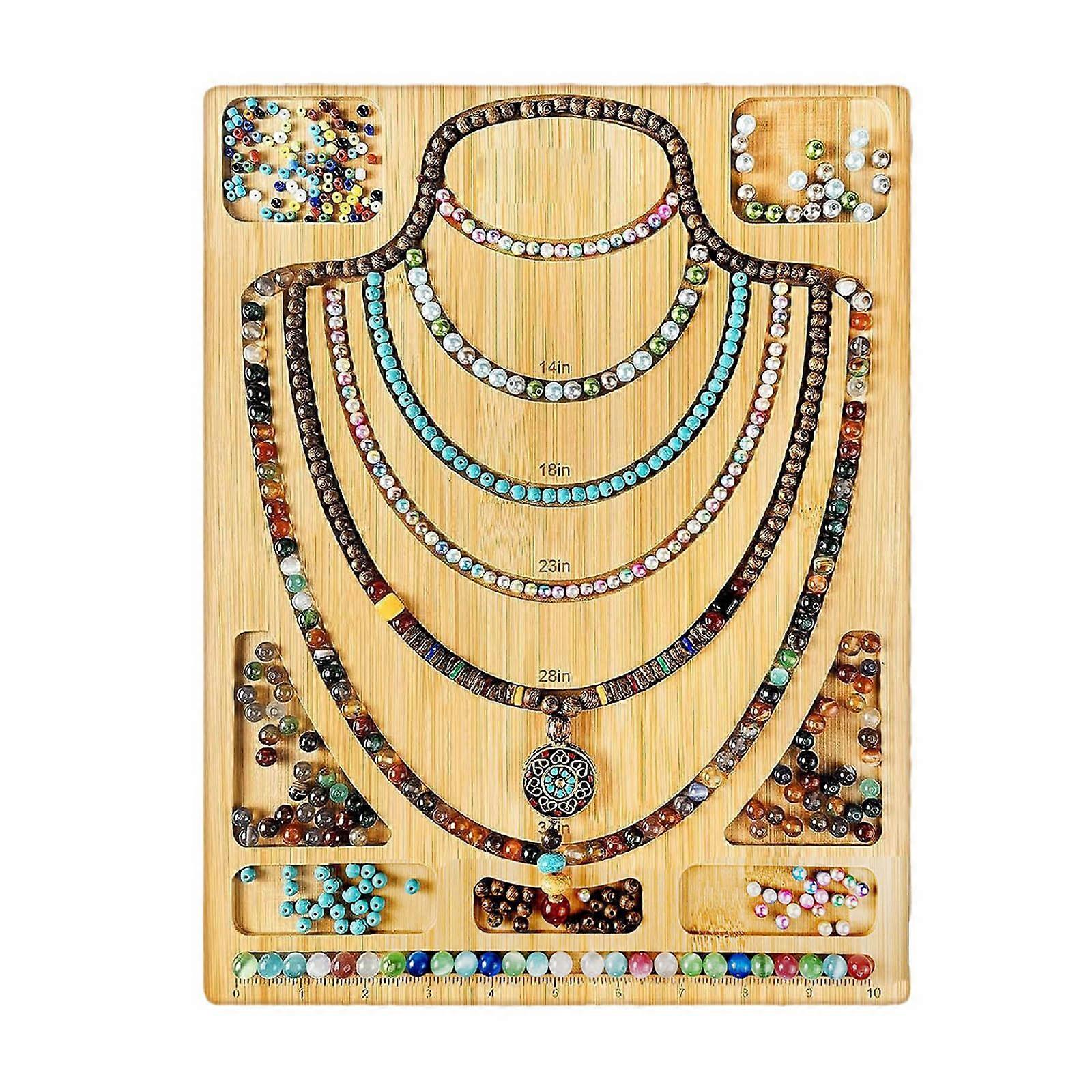 Holz Perlen Design Board Perlen Design Tablett Armbänder Halsketten Herstellung von Perlenmatten Tabletts Schmuck Bastelwerkzeug