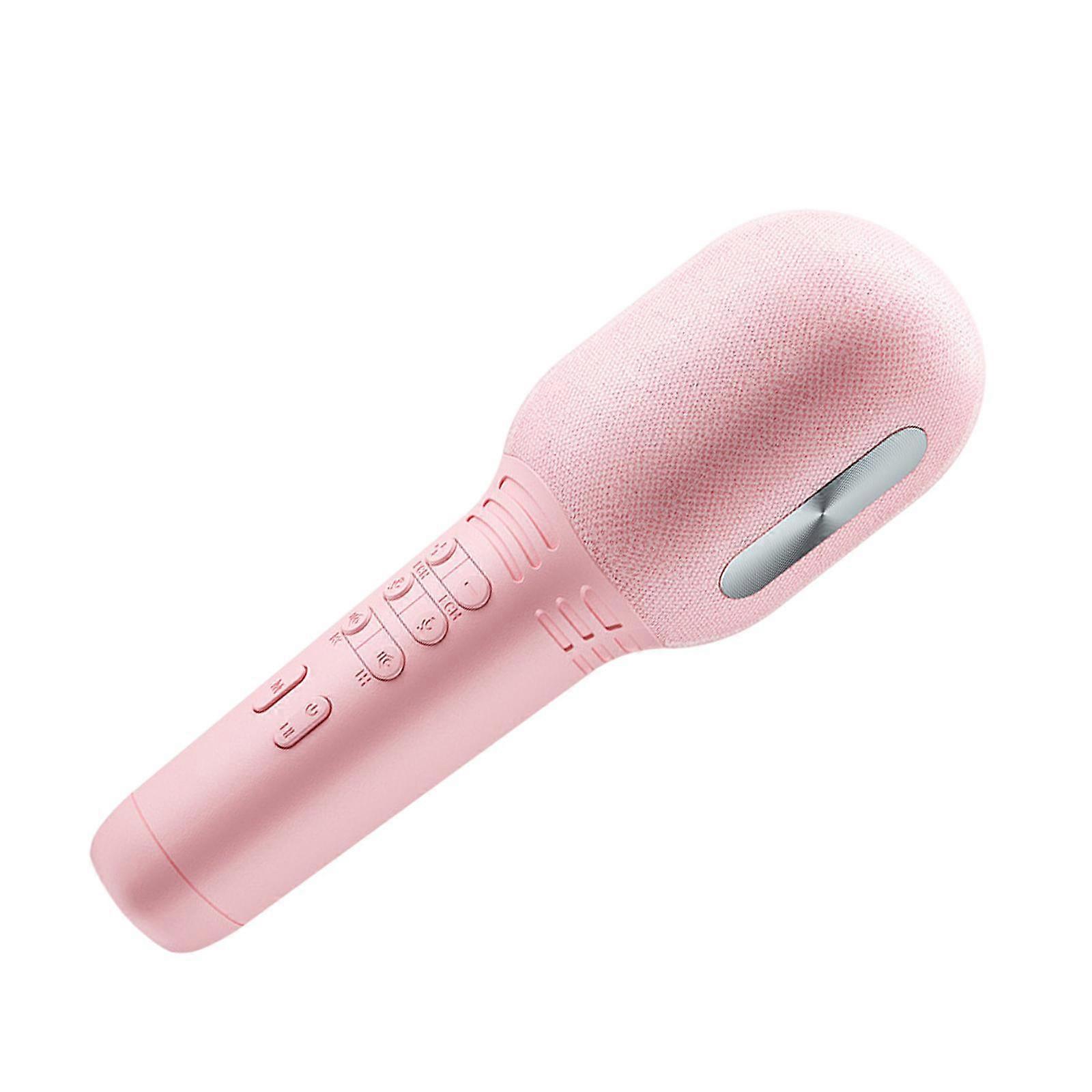 Handheld Karaoke Mikrofon Bluetooth 5.0 Drahtloses Mikrofon Lautsprecher Rosa