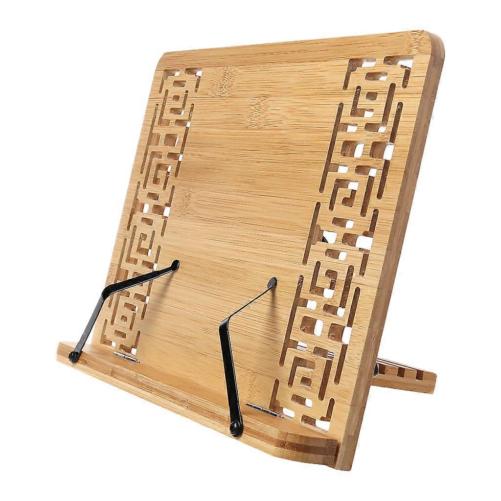 Bamboo Hollow Adjustable Reading Book Holder Tray Page Paper Clips Foldable Tabl Mixed Color