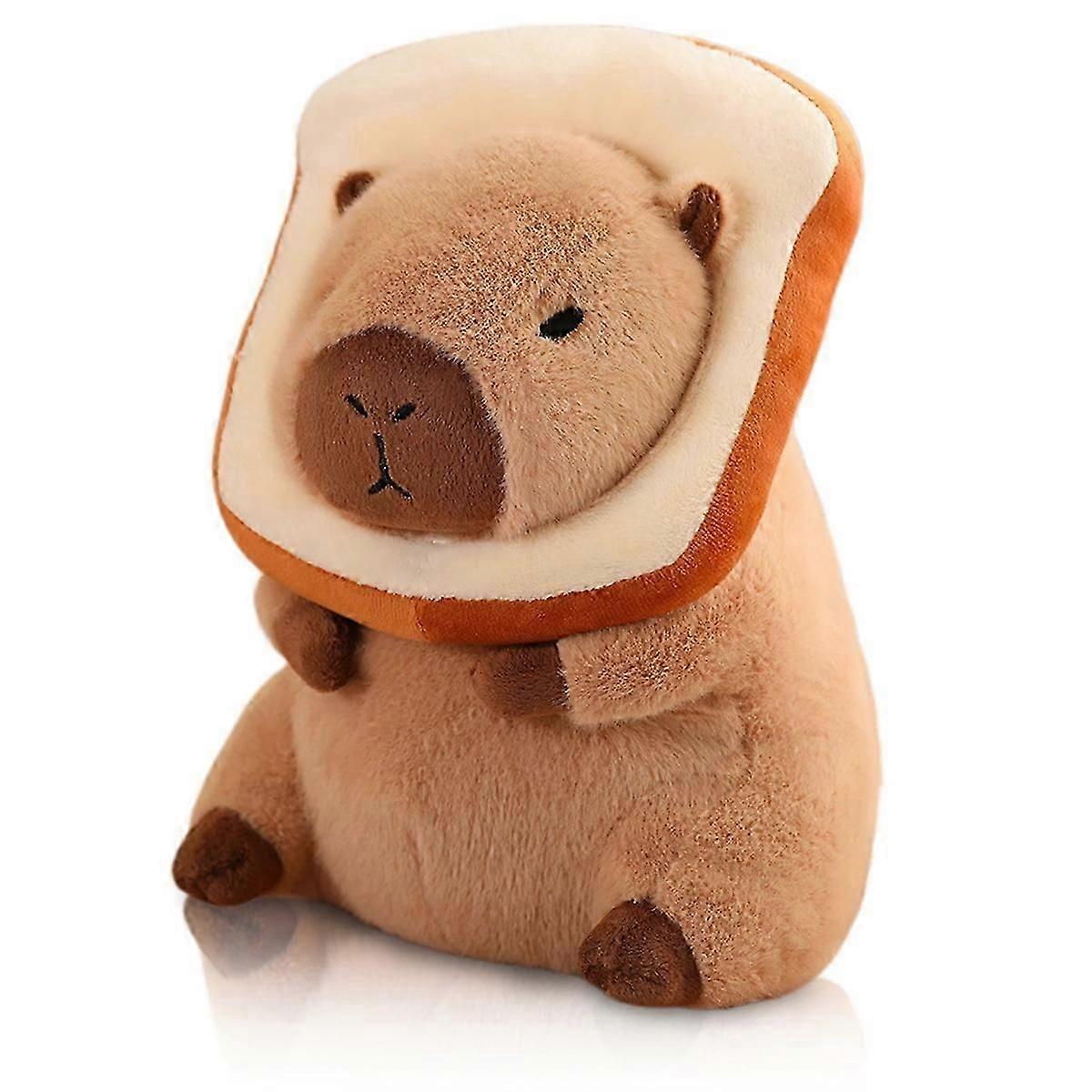 Cute Capybara Plush Pillow with Bread Kawaii Soft Capybara Plush Doll
