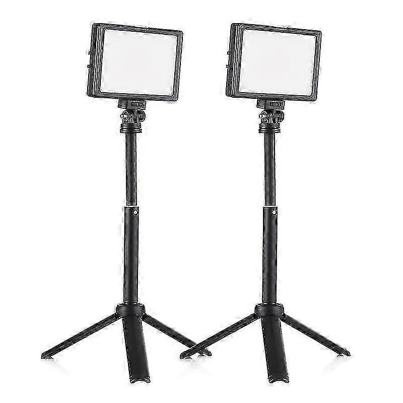 2 Packs 15w Led Video Light Set Desktop Photography Fill Light Bi-color Temperature Adjustable Brightness Cri95 Usb Power Supply With Extendable Tripo