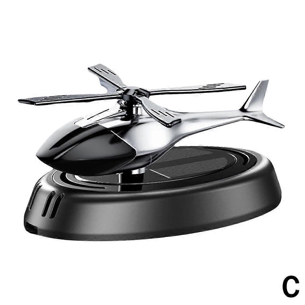 Gray (C) $ Car aromatherapy solar aircraft car center console perfume ornaments car rotating seat creative car pendant