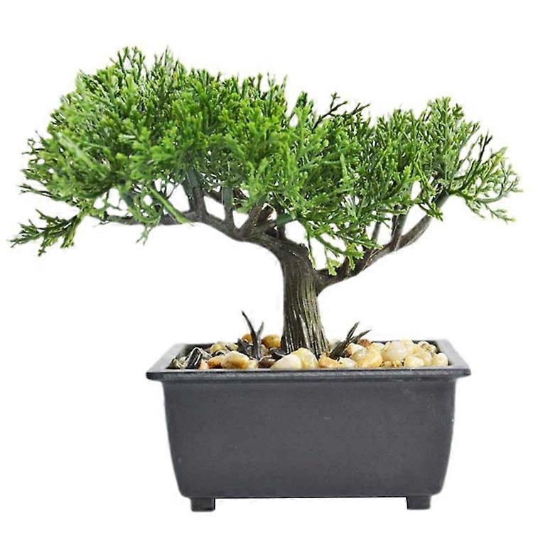 Living Room Simulation Green Plant Artificial Cypress Mini Potted Plant Office Desktop Decor