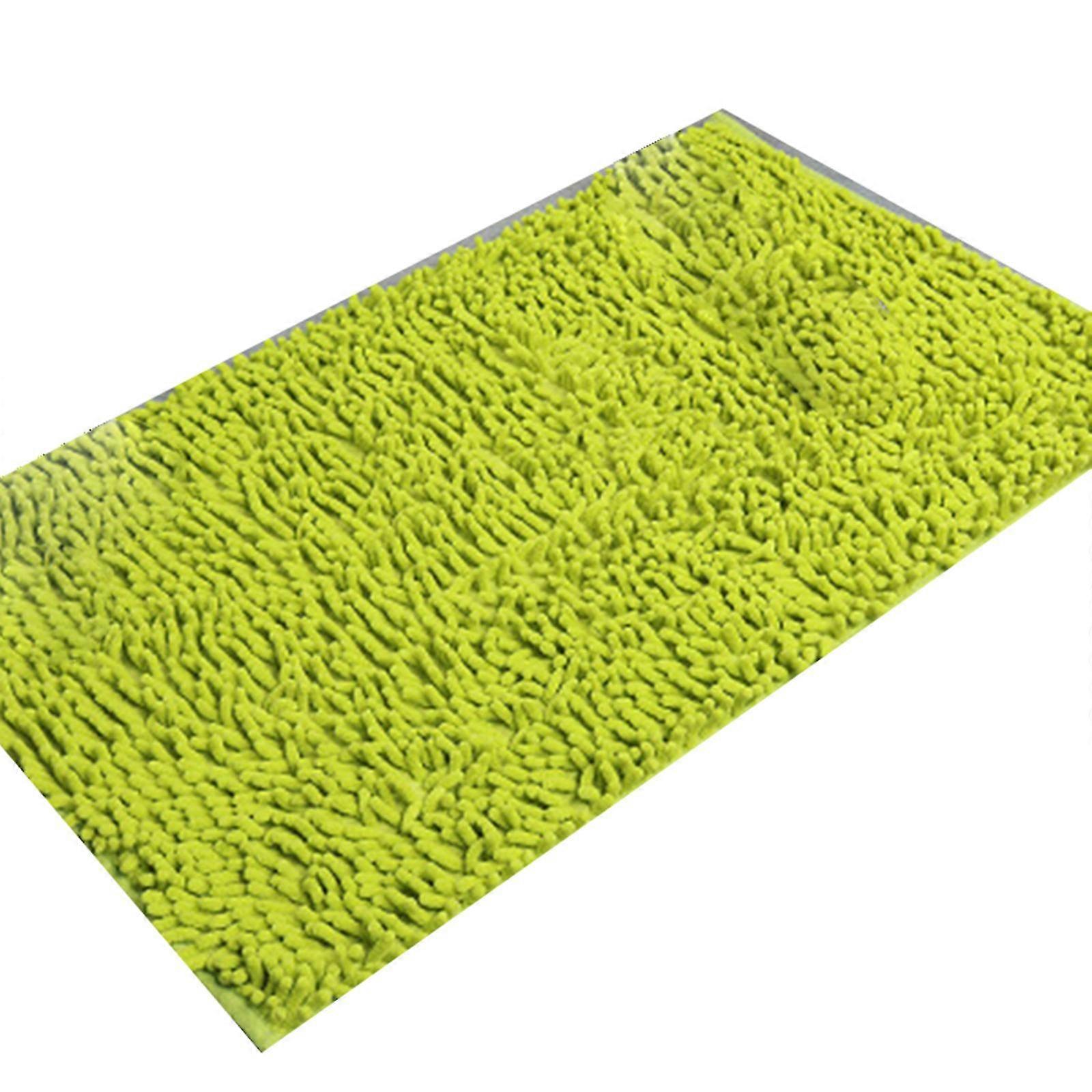 Soft Chenille Bath Mat - Super Absorbent, Non-Slip, Machine Washable, Green