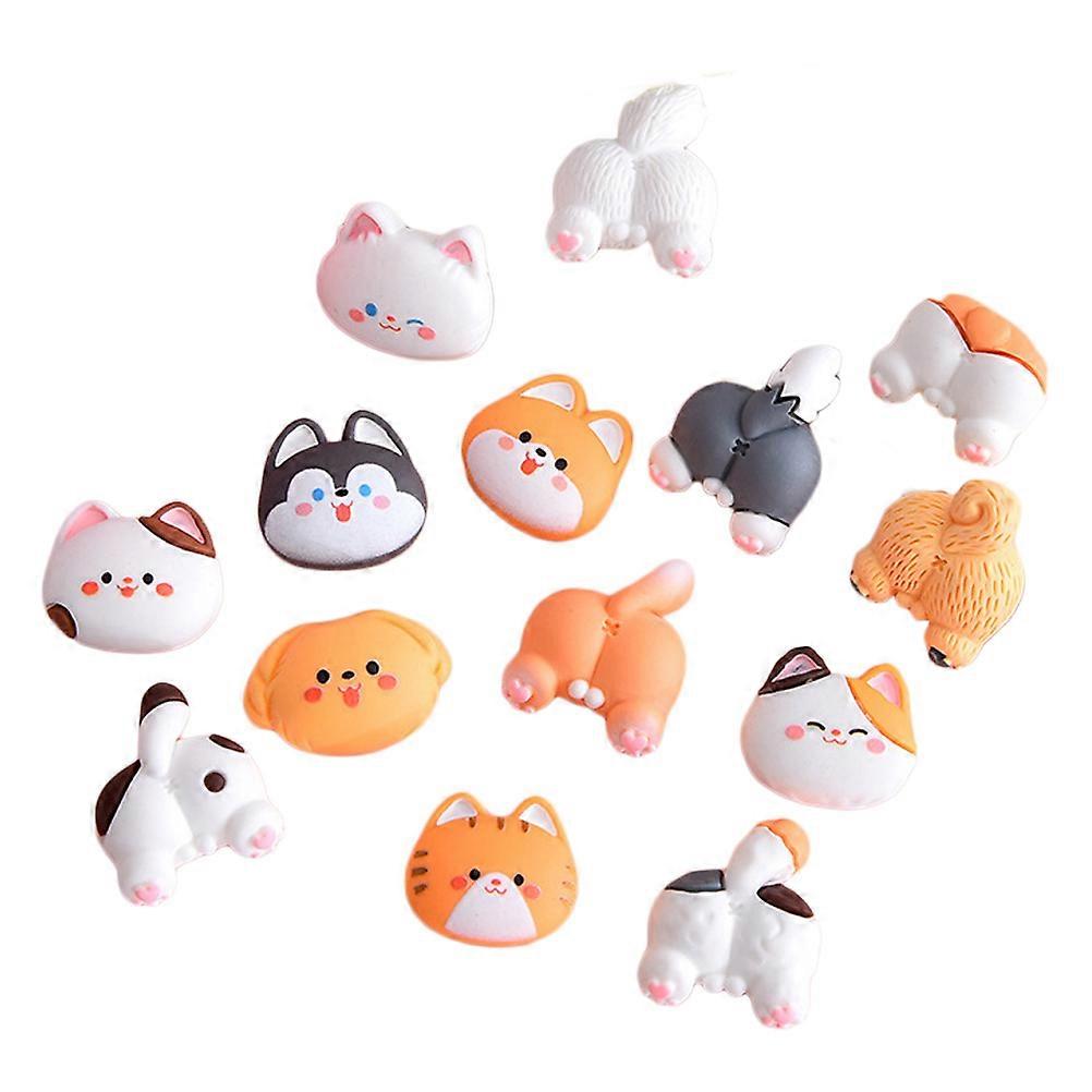 14pcs DIY Flatback Resin Cartoon Charms for Phone Case Hair Clip Decoration Durable Craft Accessories for Jewelry Making Ornaments