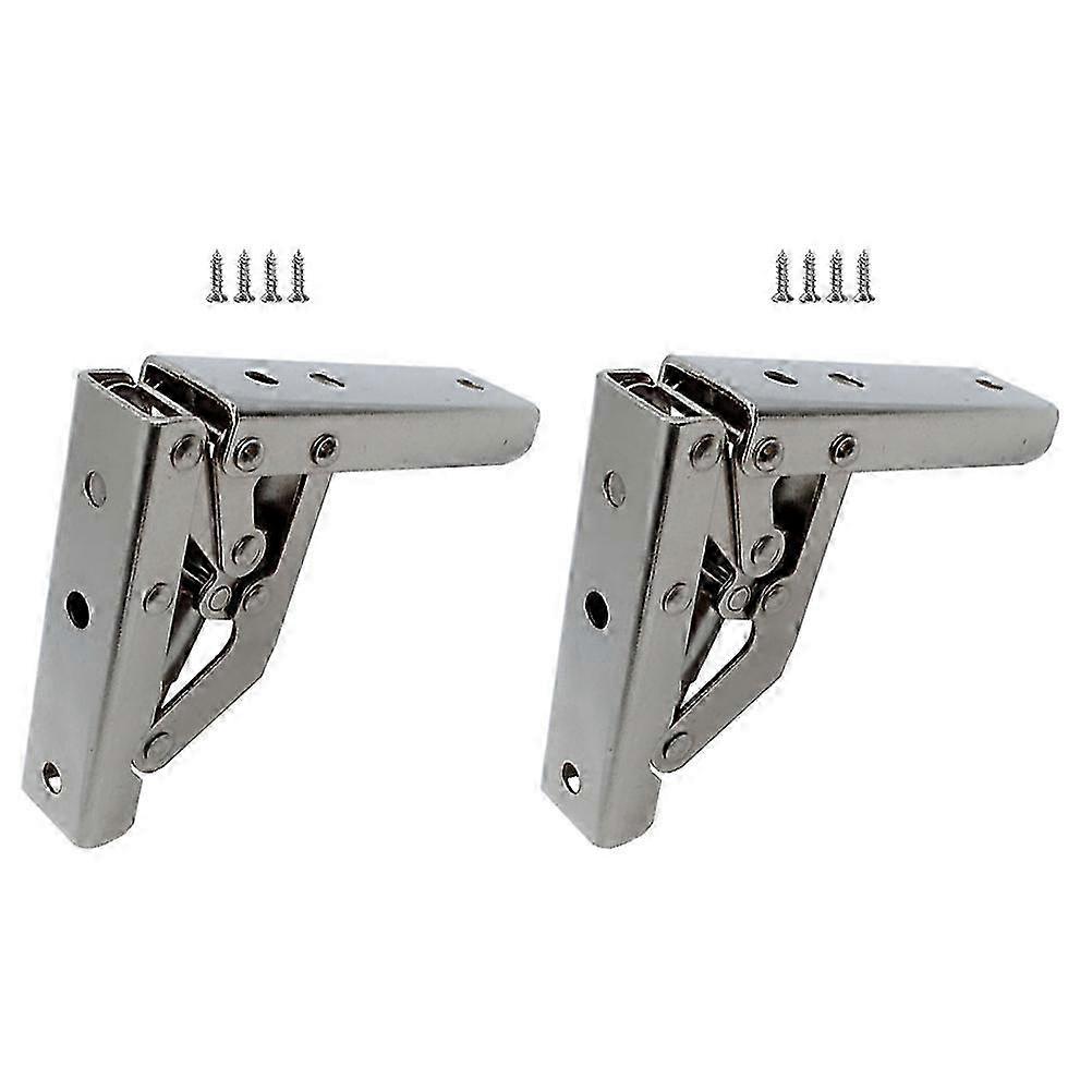 2pcs 90° Folding Cabinet Hinges 6.8x6.8cm Silver Hardware