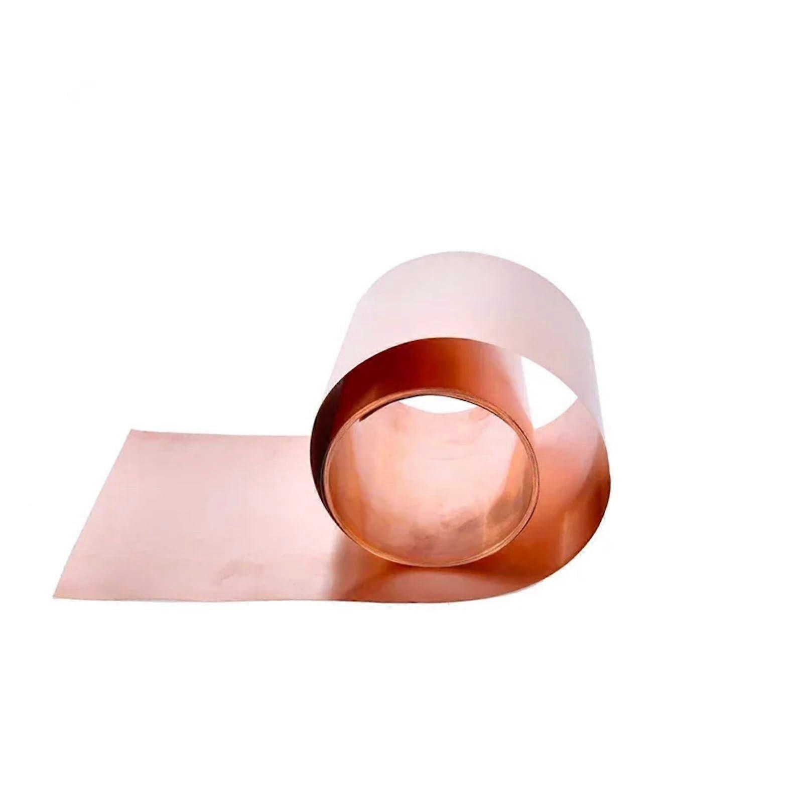1 Meter Copper Sheet Foil Red Band Belt Plate 0.3mm Thick 100mm Wide for Crafts and DIY Projects
