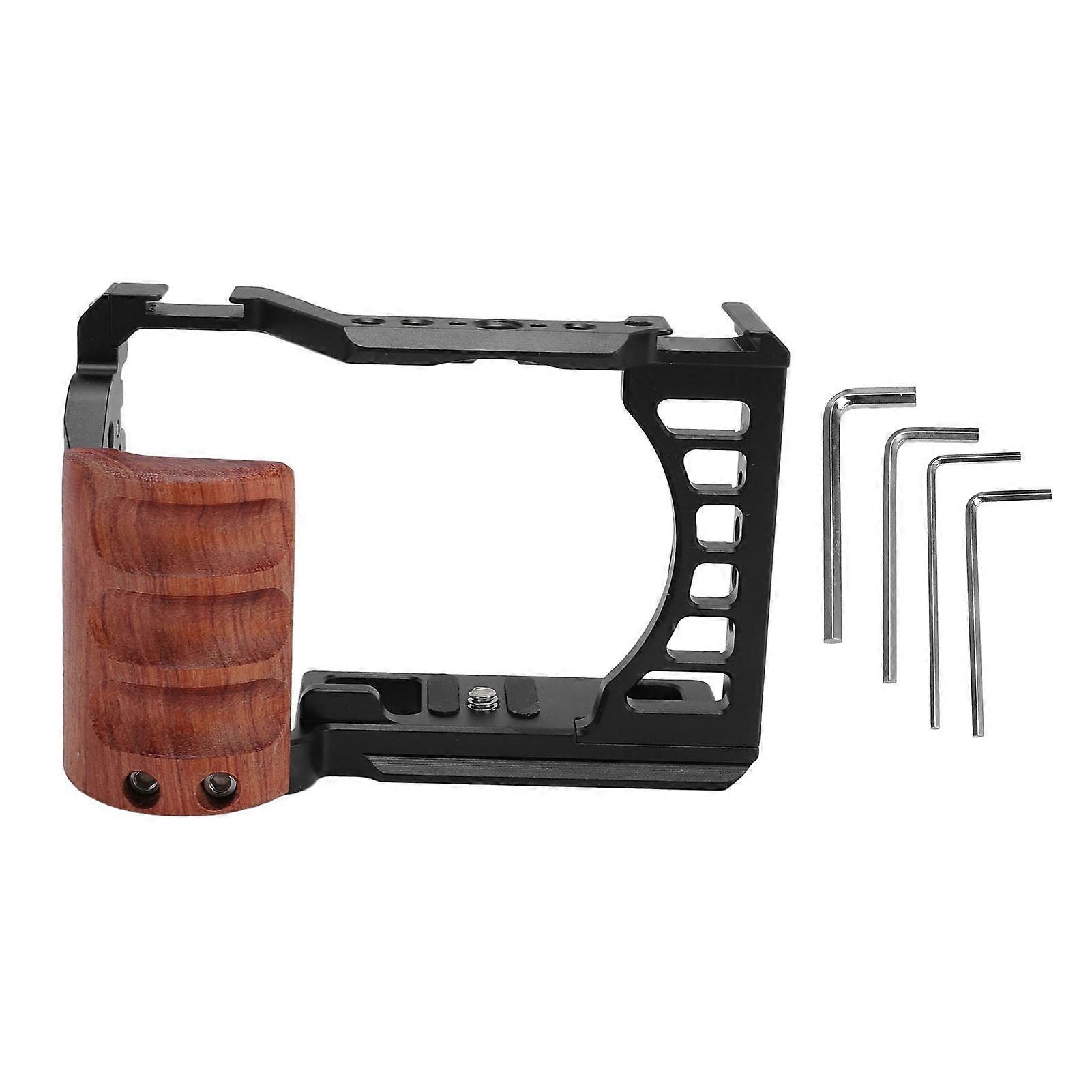 Black Camera Cage for ZV E1 - Side Handle, Quick Release, Cold Shoe, 1/4 & 3/8 Threads