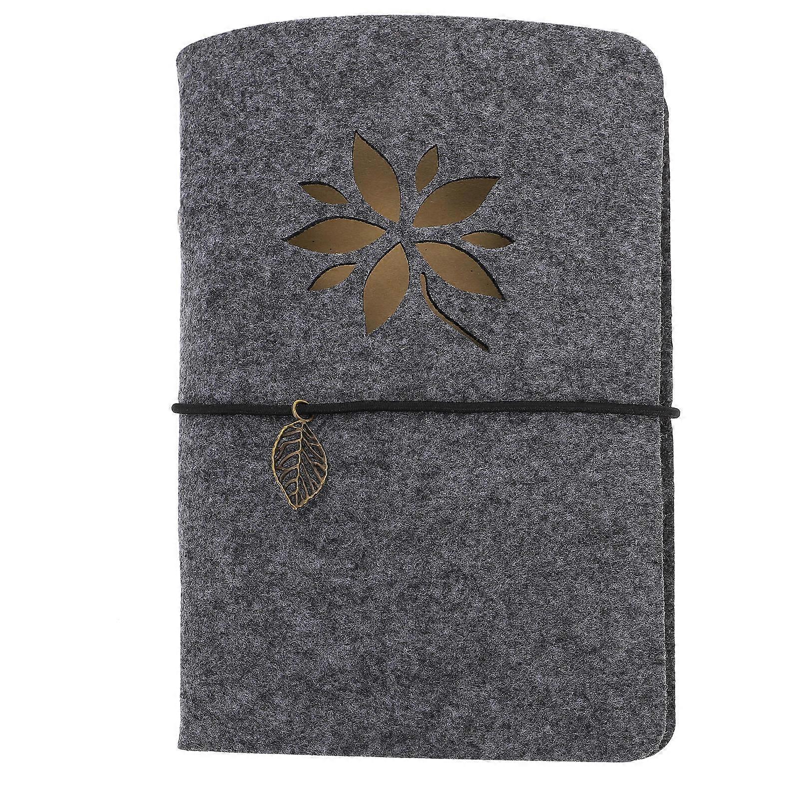 Journal Diary Notepad Felt Notebook Travel Journal Daily Use A6 Grey 1Pack