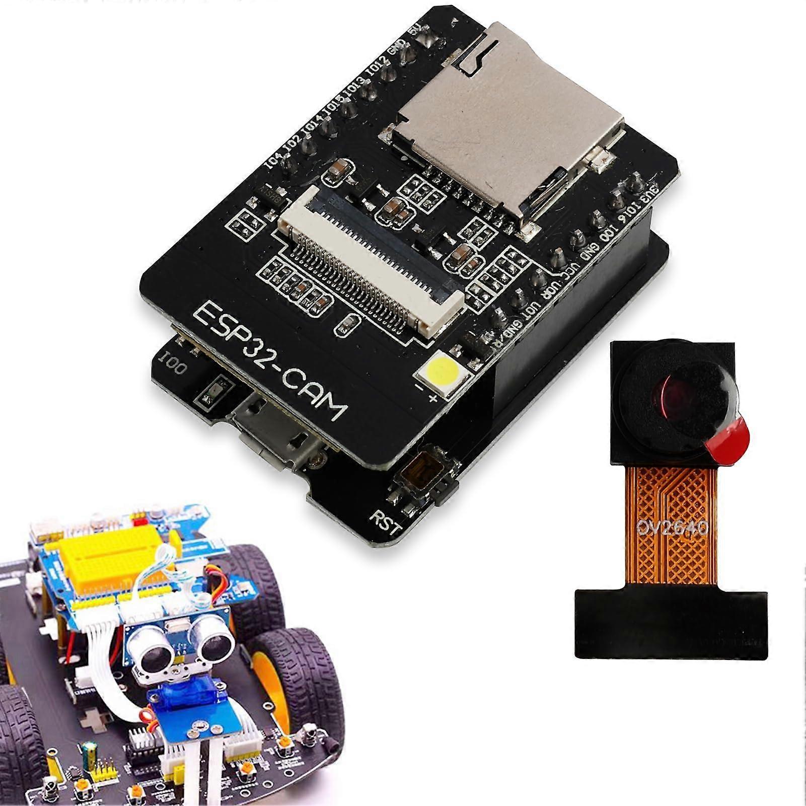 ESP32 Cam Board Kit, ESP32-CAM Development Board with WiFi Bluetooth, Includes Camera, Motherboard, Micro USB Port for Smart Home Monitoring