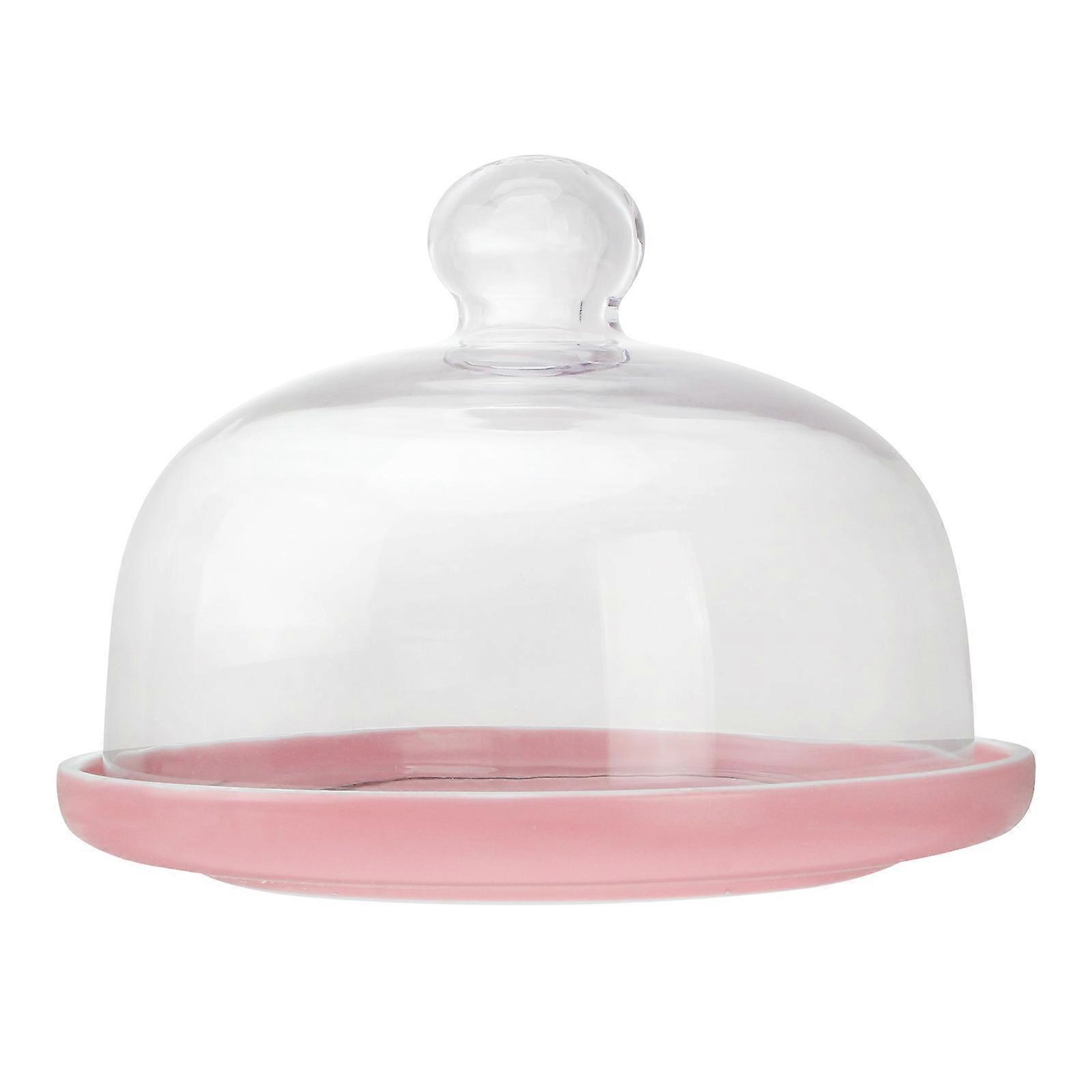 Dessert Tray With Lid Ceramic Pastry Tray For Home Use Round Shape Minimalist Design Food Covering 1 Set