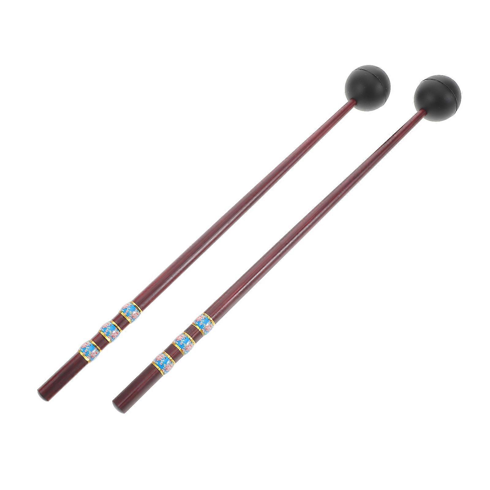 Universal Drum Mallets Pair Tongue Drum Mallet Xylophone Marimba Drumstick Accessory Brown Wood Round Handle Comfortable Design For Performance 1Pair