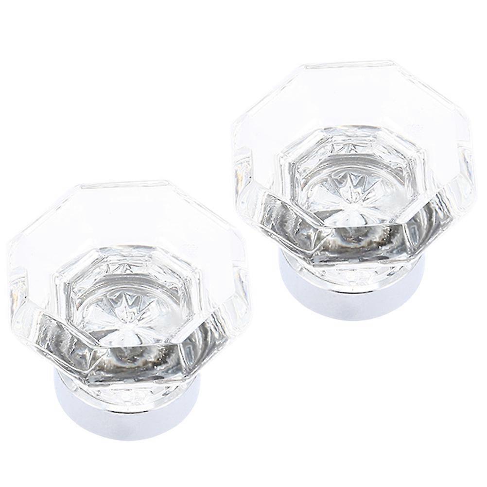 Clear Knob Artificial Crystal Door Handle for Furniture 2Pcs Set