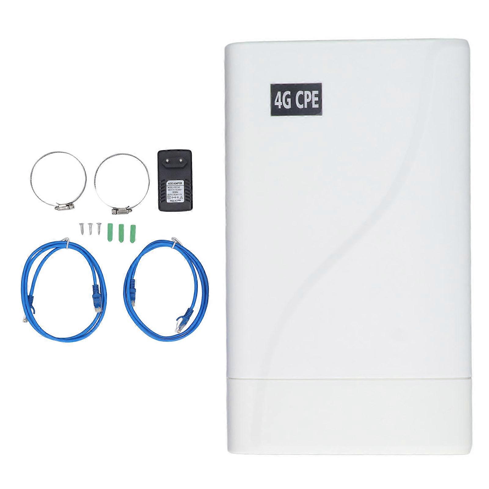 4G LTE CPE Wireless Router 300Mbps Waterproof Unlocked Mobile WiFi Hotspot with SIM Card Slot for Europe and Asia EU Plug 100-240V