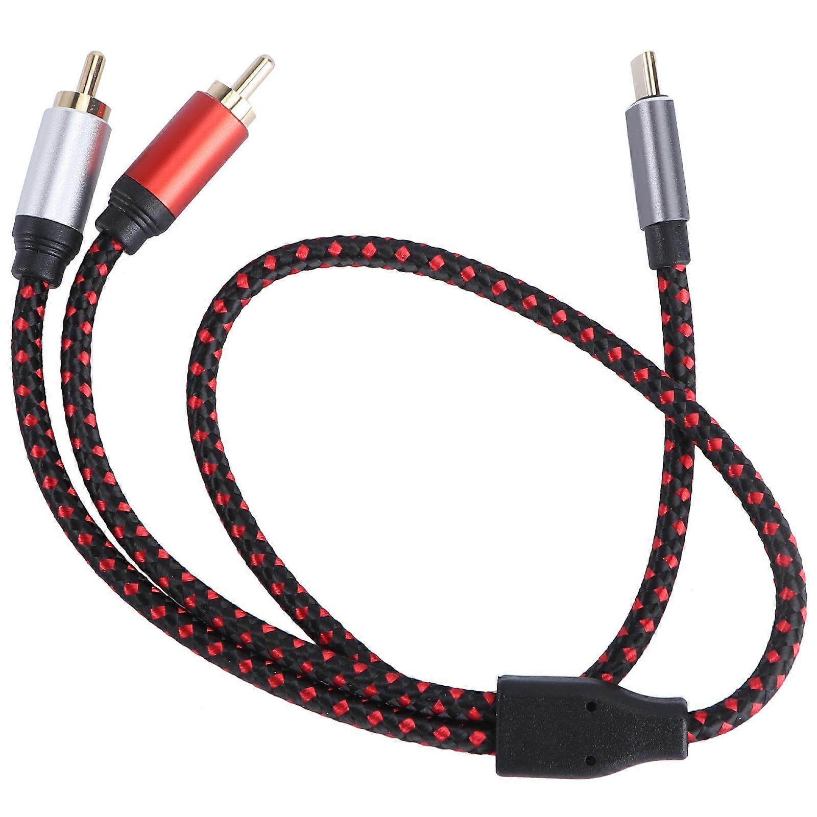 Stereo Cable Type-C To Suitable For Pro Audio Equipment Red 0.5M 1Pc