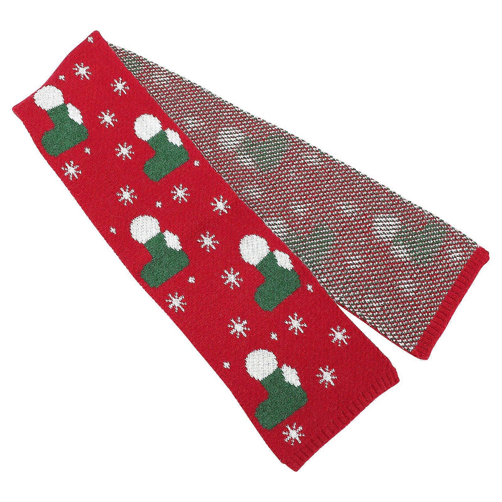 Warm Scarf Knitted Accessory for Winter Christmas present Children Red 124X19CM 1Pack