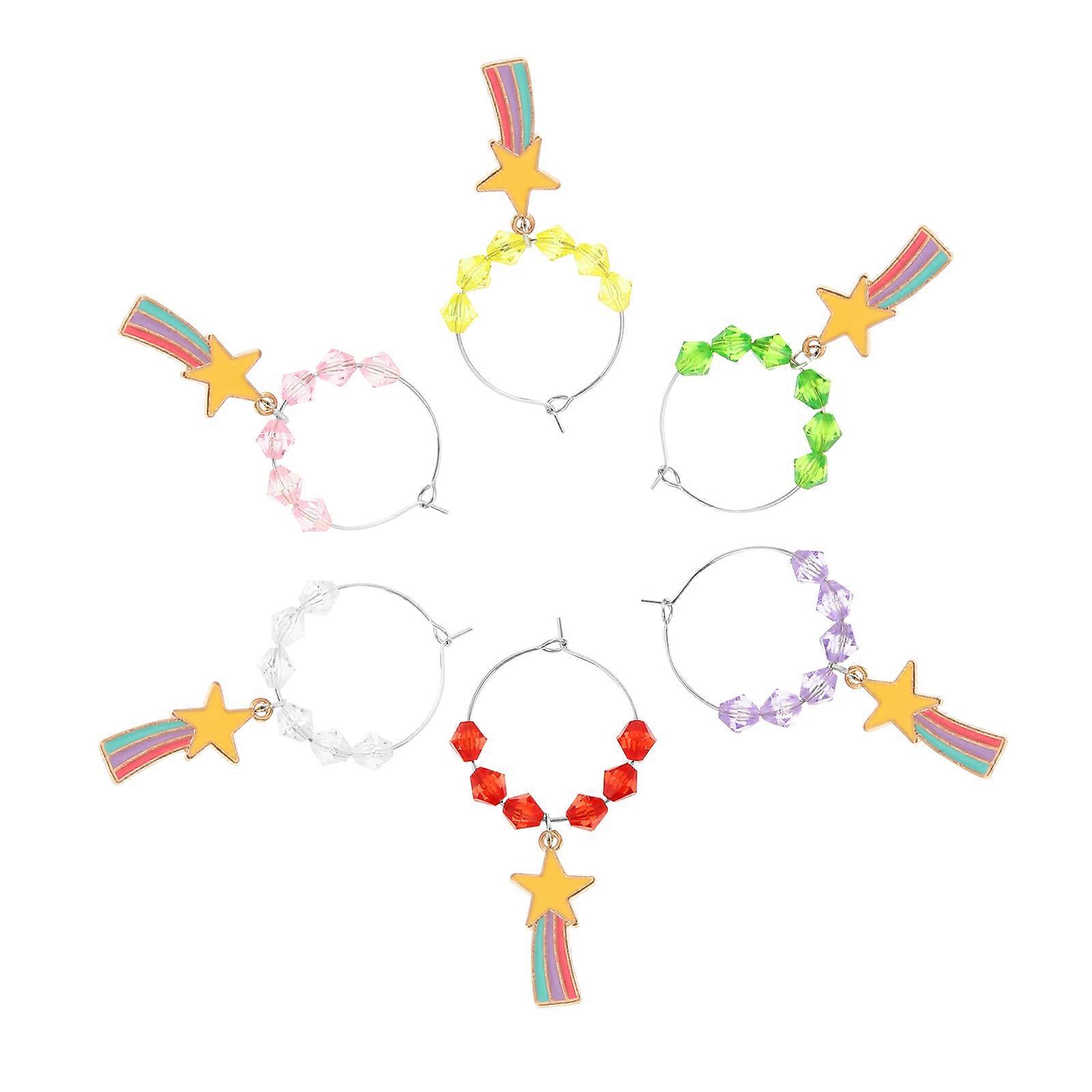 Cup Markers For Drinks Hawaii Style Wine Charms Assorted Supplies 6Pcs