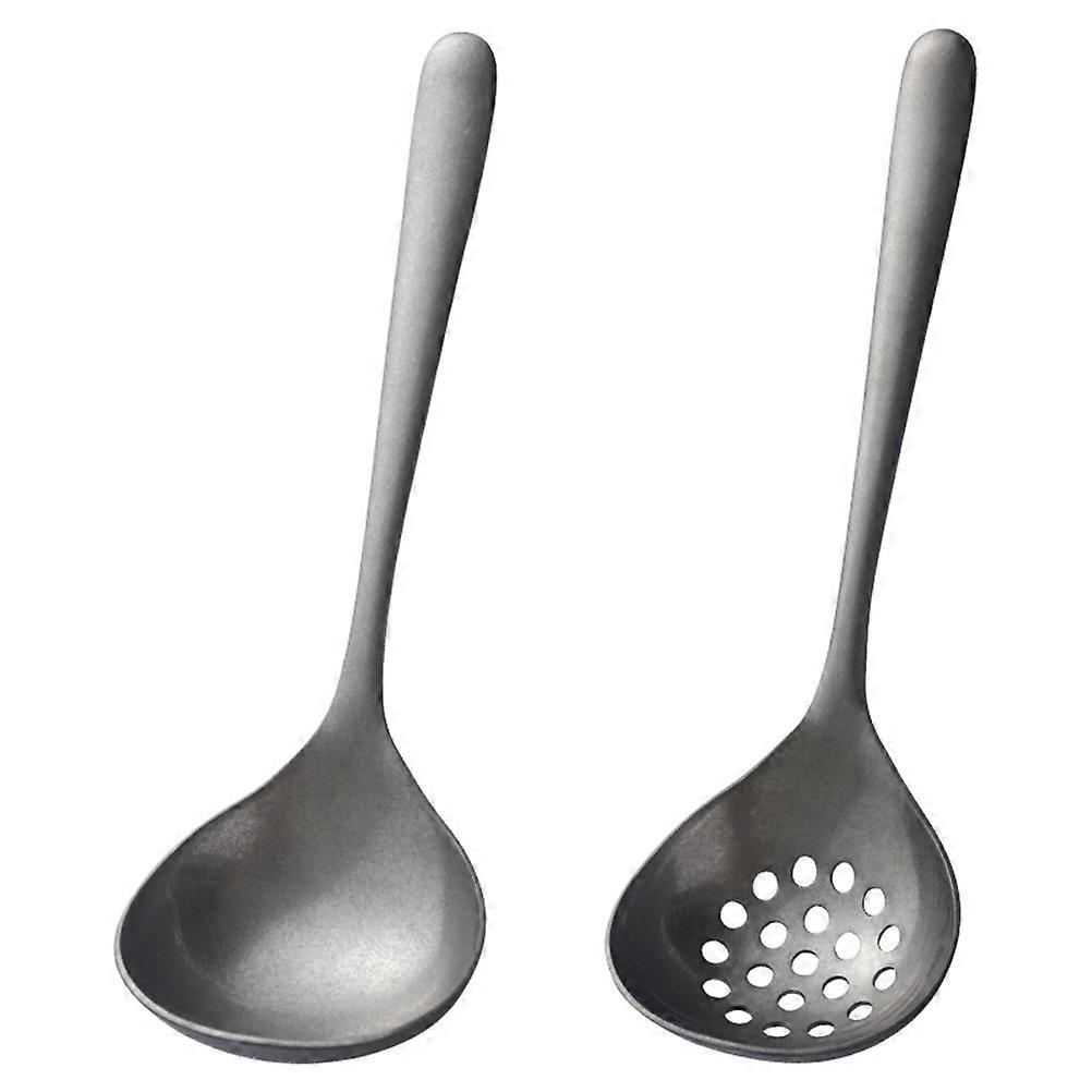 Stainless Steel Hot Pot Ladle Cooking Utensil Family 17X5.7CM Korean Retro Style Straining 1Set