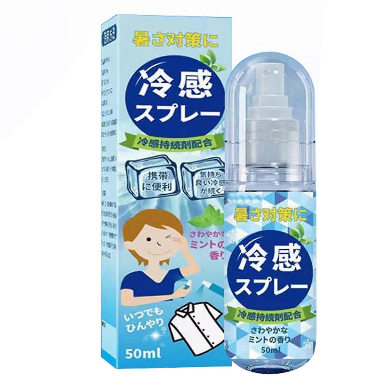 رذاذ تبريد 50 مل، رذاذ تبريد سريع للوقاية من ضربة الشمس، رذاذ تبريد طويل الأمد للملابس والبشرة