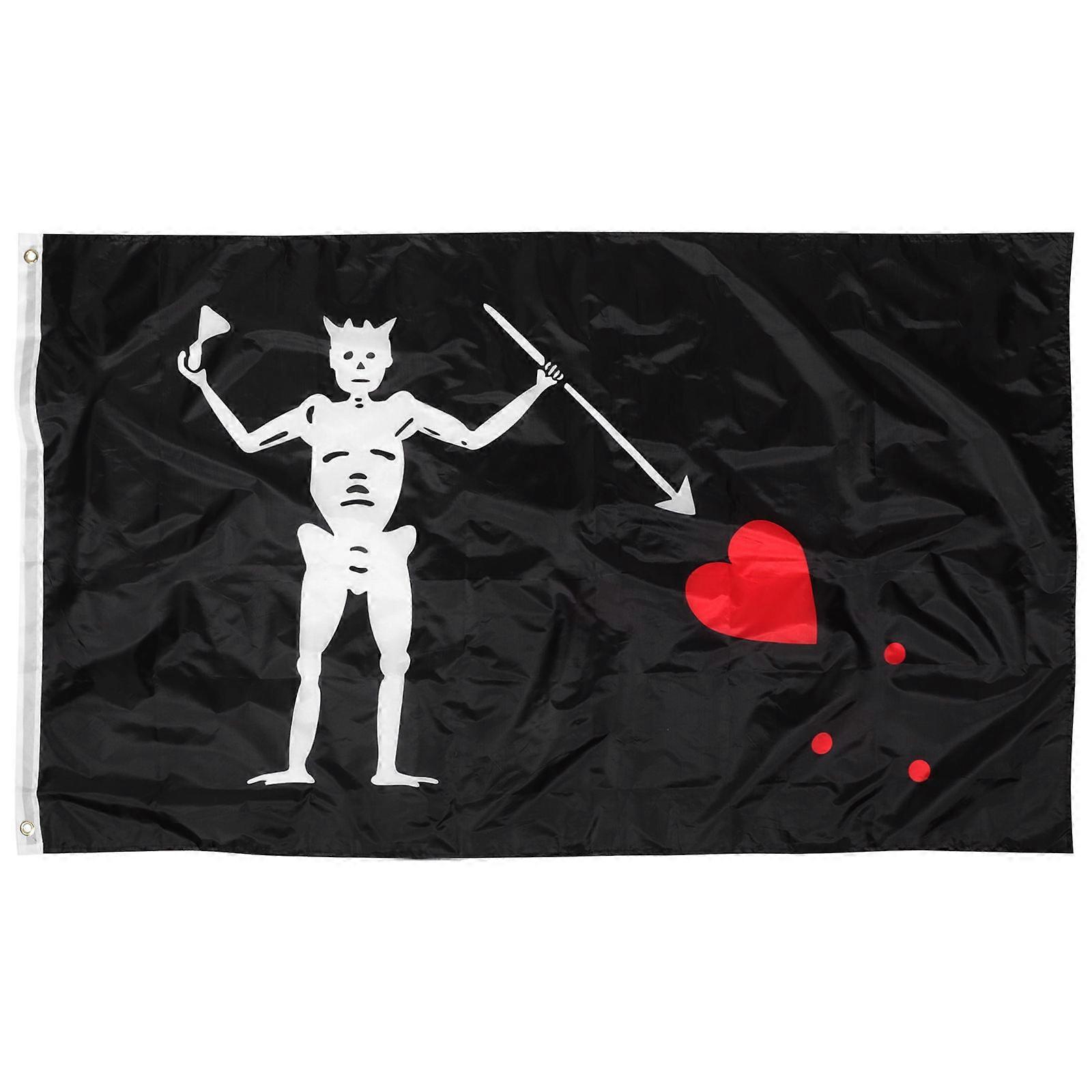 Pirate Decorations Halloween Banner Decorations Black Skeleton Holding Arrow Rectangular 1Pcs