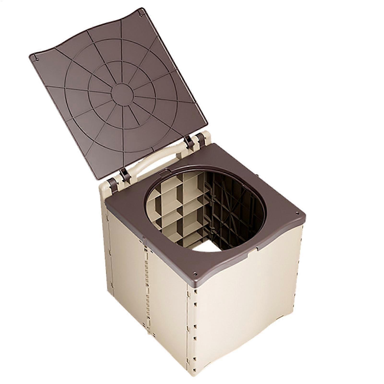 Foldable Camping Toilet,, PP Material, Compact Bucket for Adults, Travel, 33.5 x 31 x 32.5 cm