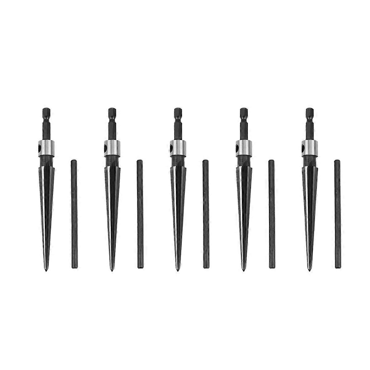 5X Taper Reamer 3-13mm Hex Shank Reamer Fluted Hand Held Steel Bridge Pin Hole Chamfer Woodworking C