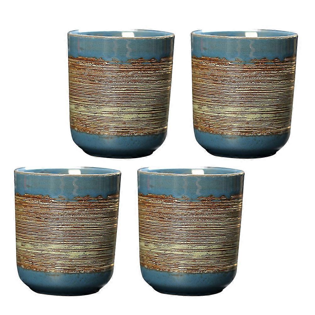 Chinese Ceramic Teacup Multi-Function Tea Cup Home Accessory .5x6.5CM Daily Use 4Pcs