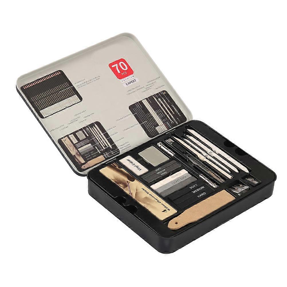 Pencil Sketch Set Drawing Pencil Office Use Iron Box Material Art Painting 70Pcs