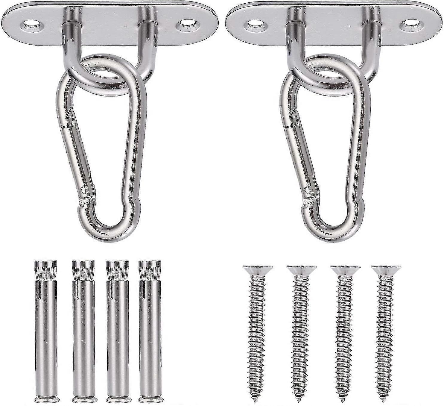 Heavy Duty Stainless Steel Ceiling Hooks for Hammock - Set of 2 Ceiling Hooks Suitable for Various Brands